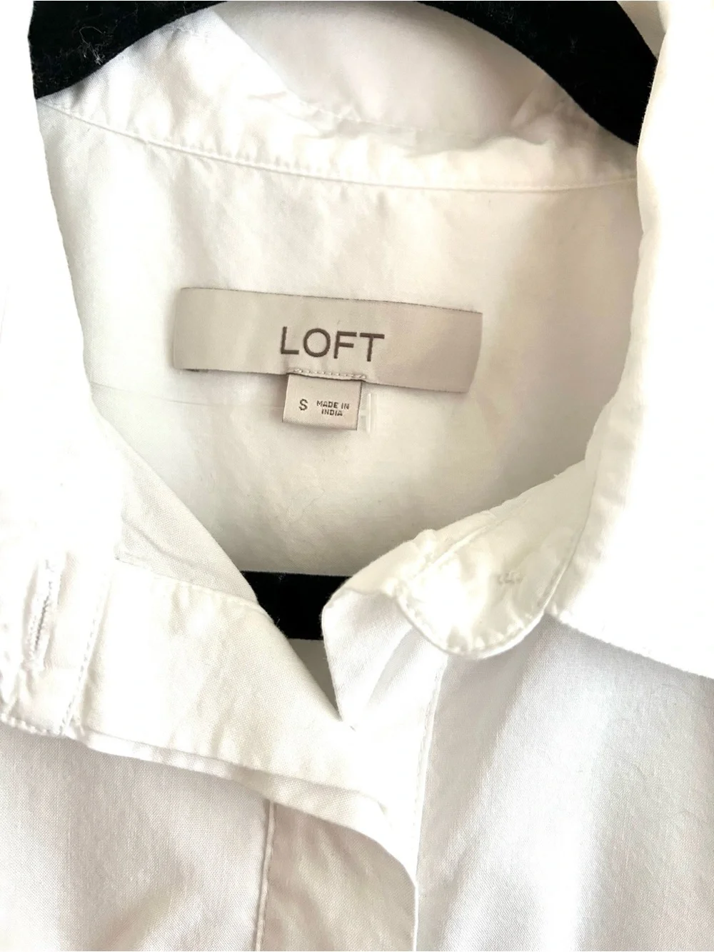 LOFT White Classic Collared Button-Down Shirt - Picture 3 of 5